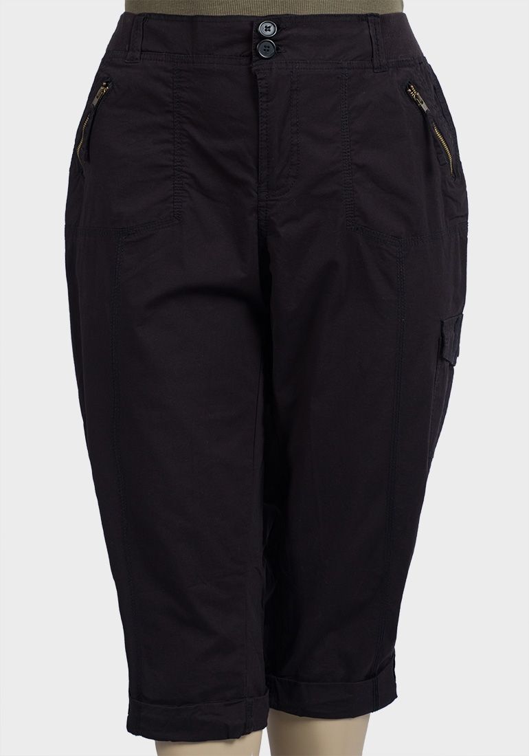 YOURS Plus Size Black Cropped Trousers | Yours Clothing