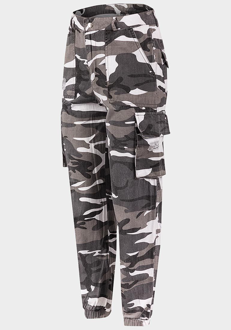 Cargo Pull-on Trousers - Rosemary Green Camo | Boden UK